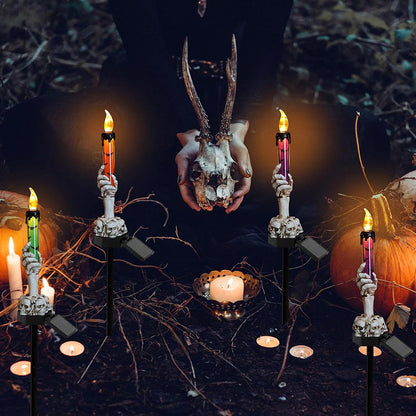 Solar Powered LED Ghost Hand Candle Stake Light-Next Deal Shop-Next Deal Shop