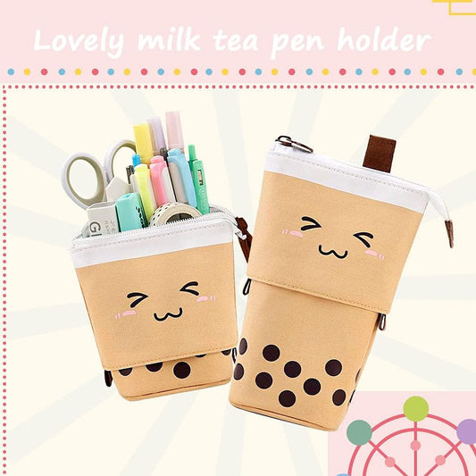 Adorable Bubble Tea Pencil Case - School Office Stationery Storage Bag
