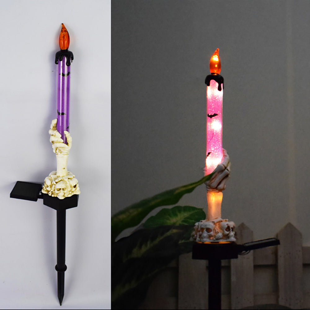 Solar Powered LED Ghost Hand Candle Stake Light-Next Deal Shop-Purple-Next Deal Shop
