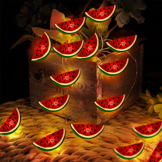 Battery Powered Watermelon String Light -  6.56 ft, 20 LED, Home Party Summer Decor