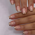 24 Pcs - Gold French Tip Press on Nail