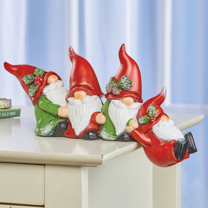 Hand Painted Christmas Gnome Decoration - Home Tabletop Xmas Holiday Figurine Ornament