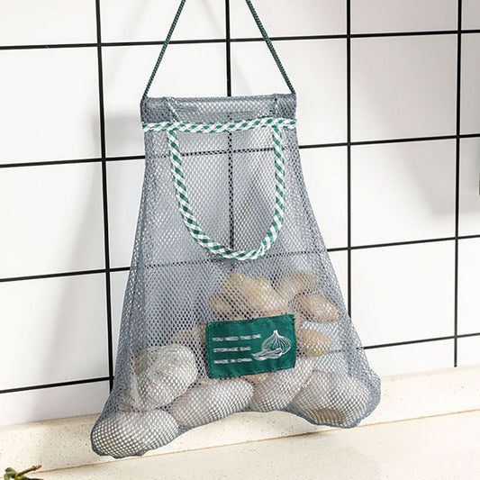 Kitchen Hanging Mesh Storage Bag - Home Wall Hanging Fruit Vegetable Organizer