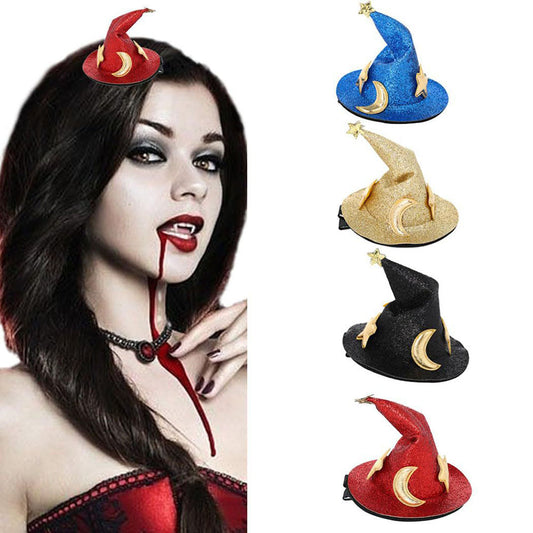 Halloween Wizard Hat Hair Clip - 4 Pcs, Halloween Party Cosplay Costume Accessory