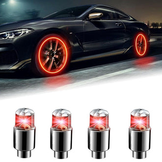 4 Pcs -  Car Tire Valve Cap Light