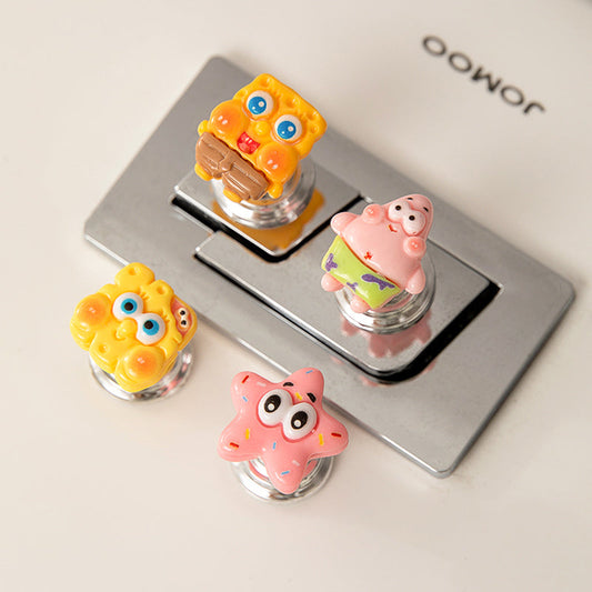 4 Pack - Bikini Bottom's Toilet Tank Button Pusher - Bathroom Toilet Flush Novelty Decor Accessory
