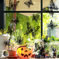 Halloween Skull Butterfly Decoration - 12 Pcs, Home Window Tabletop Halloween Party Decor