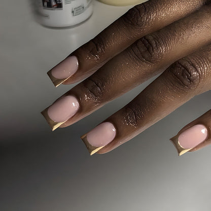 24 Pcs - Gold French Tip Press on Nail