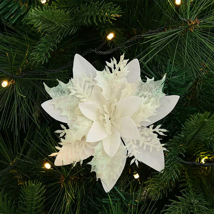 Glitter Christmas Poinsettias Flower-Next Deal Shop-white-Next Deal Shop