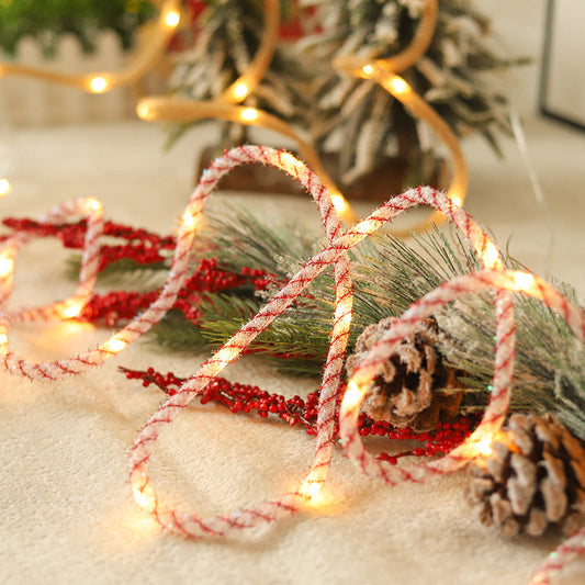 Battery Powered Festive LED Candy Rope Light -  6.56 ft, Xmas Indoor Decor Lighting