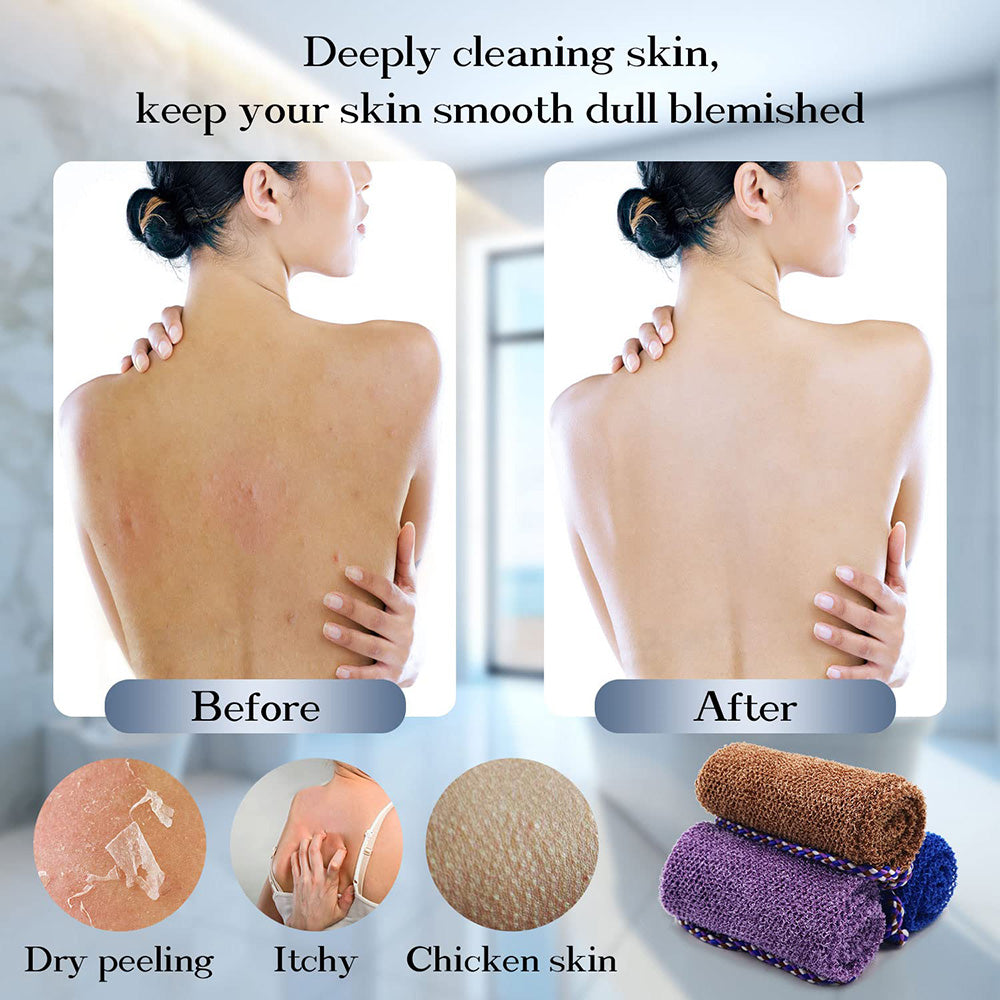 3 Pcs - African Bath Sponge Exfoliating Net - Home Bathroom Shower Skin Exfoliating Daily Bath Accessory