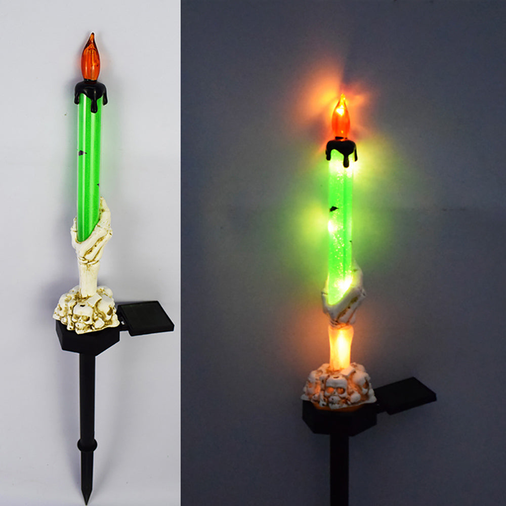 Solar Powered LED Ghost Hand Candle Stake Light-Next Deal Shop-Green-Next Deal Shop