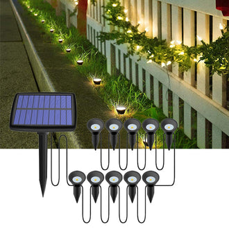 10-in-1 Solar-Powered LED Landscape Pathway Light