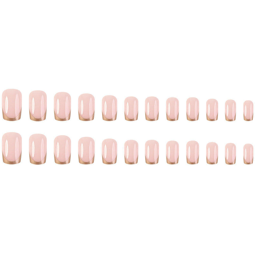 24 Pcs - Gold French Tip Press on Nail