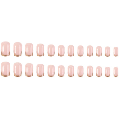 24 Pcs - Gold French Tip Press on Nail
