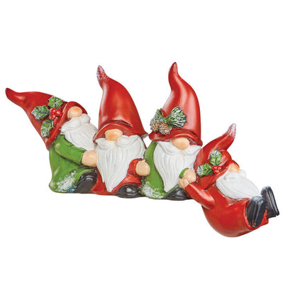 Hand Painted Christmas Gnome Decoration - Home Tabletop Xmas Holiday Figurine Ornament