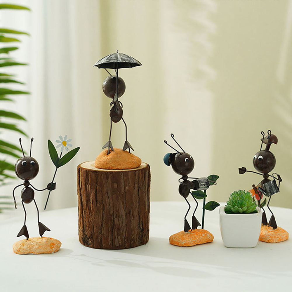 Hand-Painted Metal Ant Decor