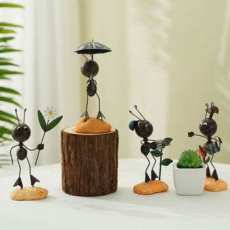 Hand-Painted Metal Ant Decor