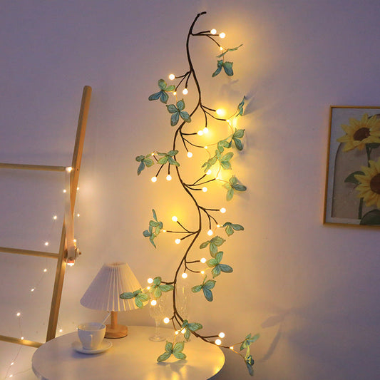 Battery Powered LED Butterfly Garland Light - 5.25 Ft, 36 LED, Home Wedding Party Decor Lighting