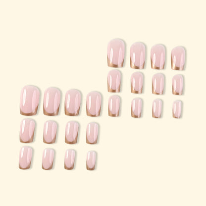 24 Pcs - Gold French Tip Press on Nail