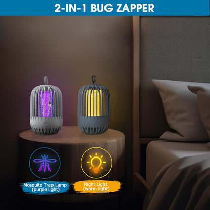 Rechargeable Portable Mosquito Zapper Light - Indoor Outdoor Camping  Bug Killer Lamp