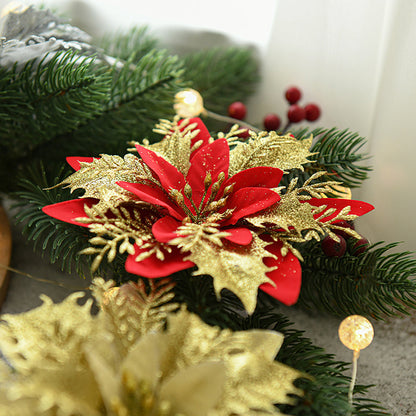 Glitter Christmas Poinsettias Flower-Next Deal Shop-Next Deal Shop