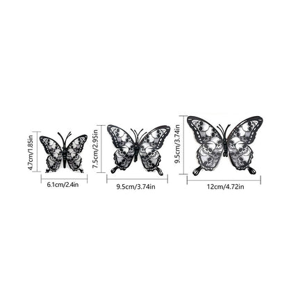 Halloween Skull Butterfly Decoration - 12 Pcs, Home Window Tabletop Halloween Party Decor