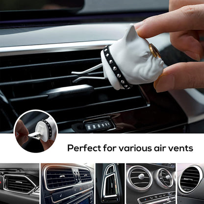 French Bulldog Aroma Stone Car Vent Diffuser - Car Interior Fragrance Air Freshener Decor