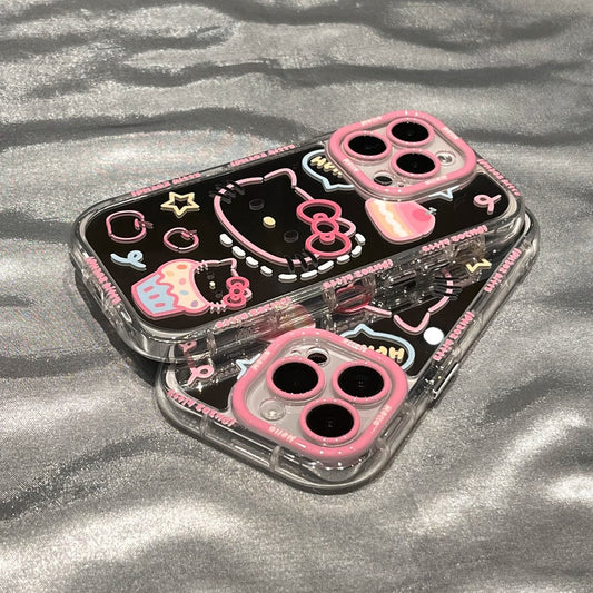Adorable Cat Pattern Phone Case for iPhone 16 Series - Daily Shockproof Protective Phone Cover