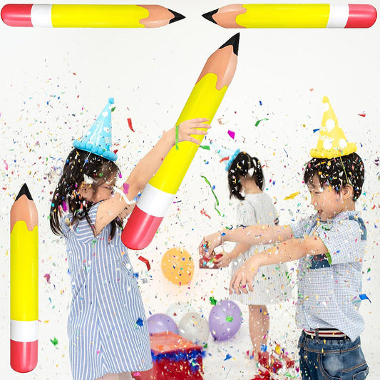 4 Pcs - Large Inflatable Pencil Balloon - Kids Birthday Party Decoration