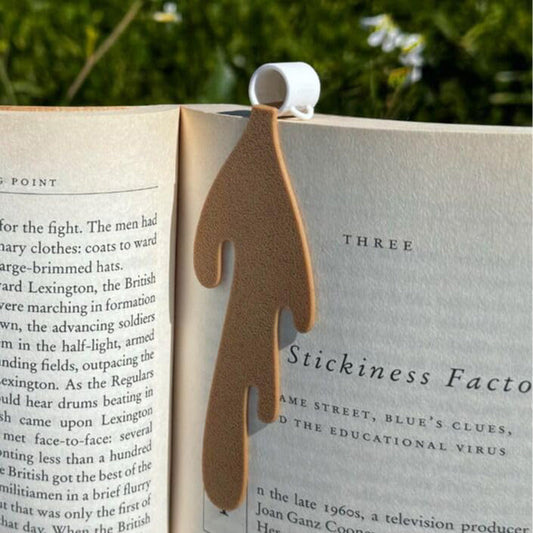 Spilled Coffee Bookmark - Funny Page Marker for Home Office Book Reading Lovers