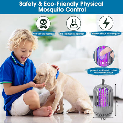 Rechargeable Portable Mosquito Zapper Light - Indoor Outdoor Camping  Bug Killer Lamp