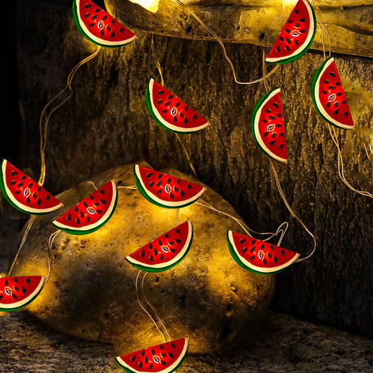 Battery Powered Watermelon String Light -  6.56 ft, 20 LED, Home Party Summer Decor