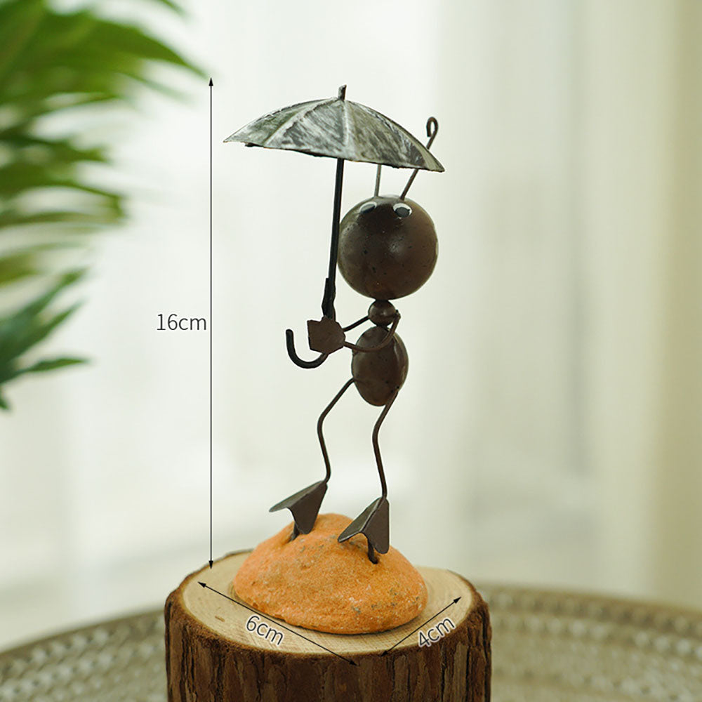 Hand-Painted Metal Ant Decor