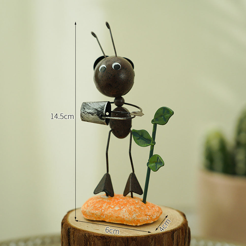 Hand-Painted Metal Ant Decor