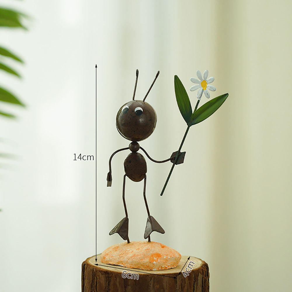 Hand-Painted Metal Ant Decor