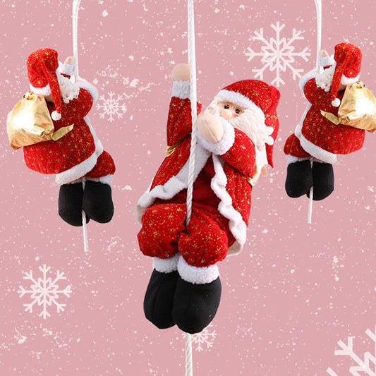 Christmas Climbing Santa Claus Hanging Ornament - Home Holiday Hanging Decor