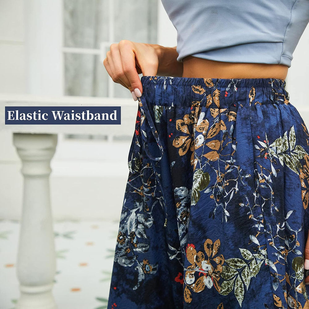Elegant Floral Print Long Skirt - Fashion Daily Casual Wear