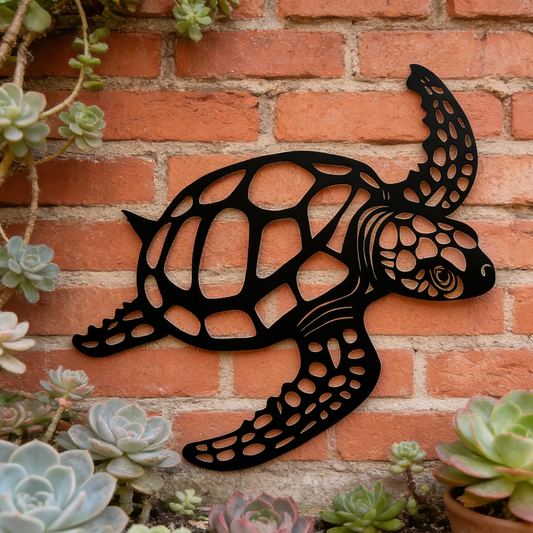 Metal Sea Turtle Wall Art Decor - Home Garden Fence Outdoor Decoration