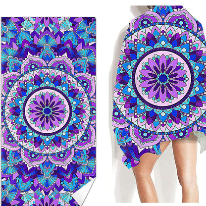 Mandala Floral Print Beach Towel - Summer Pool Seaside Vacation Quick Dry Bath Towel