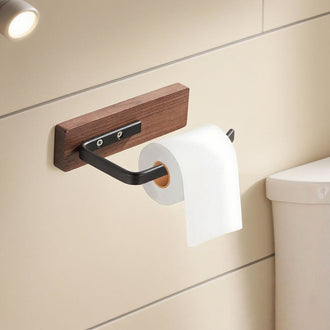 No drilling, Nail free, Adhesive - Solid Wood Toilet Paper Holder