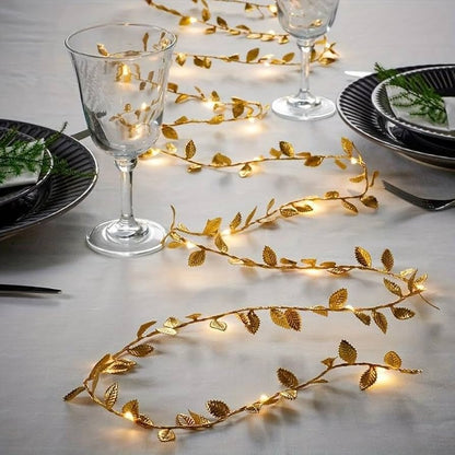 2 Pack - 9.84 ft Festive Golden Leaf Fairy Light-Next Deal Shop-Next Deal Shop