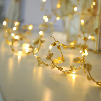 2 Pack - 9.84 ft Festive Golden Leaf Fairy Light-Next Deal Shop-Next Deal Shop