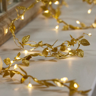 2 Pack - 9.84 ft Festive Golden Leaf Fairy Light
