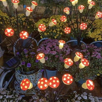 2 Pack - Solar Powered LED Mushroom Stake Light