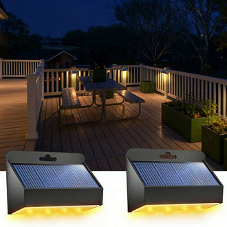 2 Pack - Warm White Solar Powered LED Fence Light