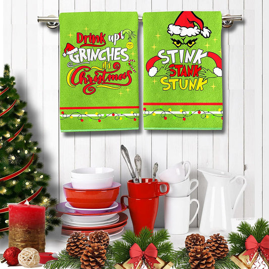 2 Pcs - Christmas Grinch Hand Towel-Next Deal Shop-Next Deal Shop