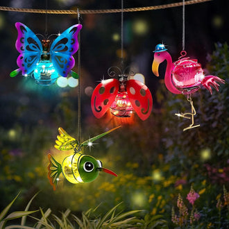 Adorable Solar Powered Metal Garden Ornament Light