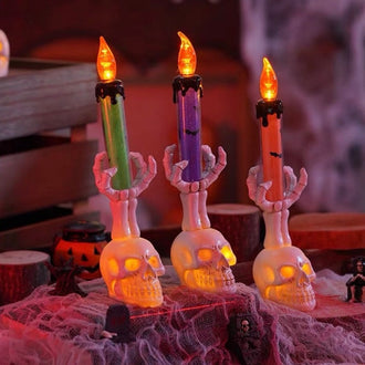 Halloween LED Skull Candle Light ‑ Home Table Mantel Halloween Party Festival Decor Lighting