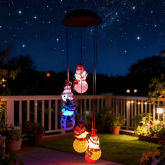 Solar Powered Dangling Christmas Snowman Lights
